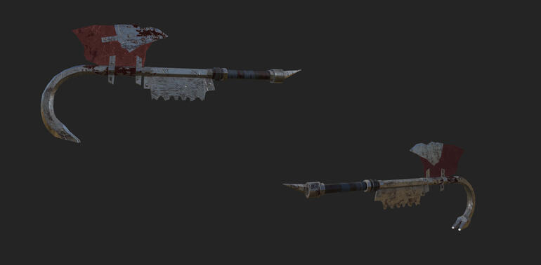 Highpoly Crowbar Axe Render