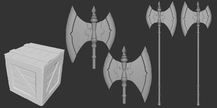 Axe and Crate Props